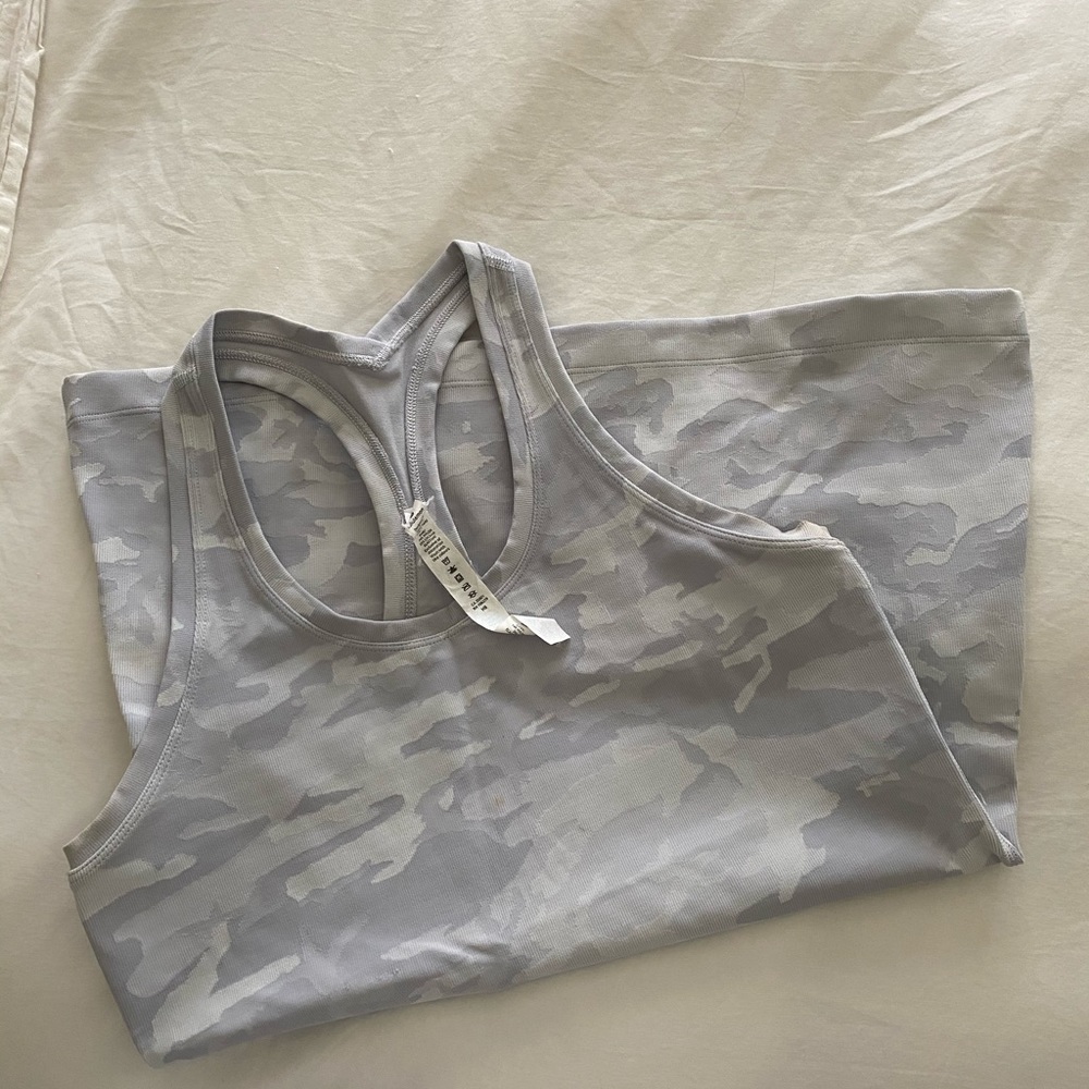 Cool racer back top *Nulu* white camo